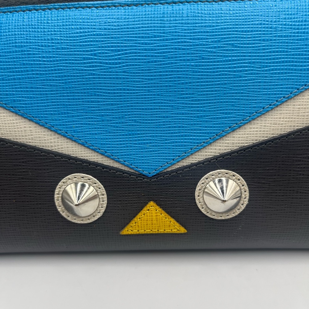 FENDI Monster Bag Bugs Qutweet Zip Leather Pouch Wallet - Picture 2 of 10